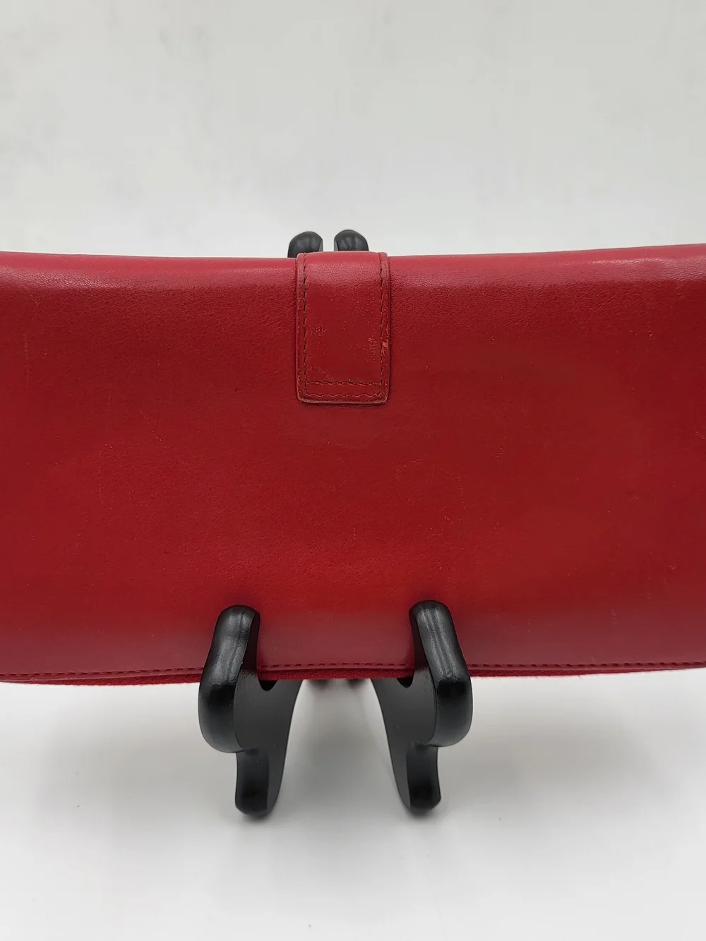 YVES SAINT LAURENT Ysl Line Calfskin Leather Cerise Long Wallet.Authentic w/COA.